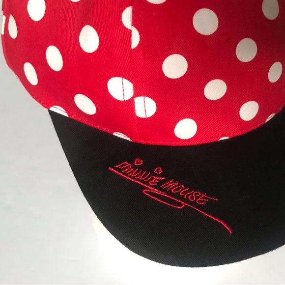 DISNEY Walt Disney World Minnie's Polka Dot Mouse Ears & Bow Baseball Cap - Picture 2 of 10